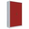Lullmann XXXL Stahl-Aktenschrank Metallschrank Abschließbar Werkzeugschrank 195 X 120 X 42,2cm Grau/Rot 530374
