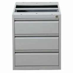 PROREGAL Unterbaucontainer Sparrow| 3 Schuladen| HxBxT 535x460x790 Cm |Grau