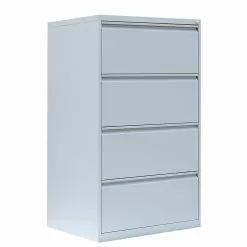 Lullmann Hängeregistratur Schrank Für DIN A4 Hängemappen 132x76x62cm Mit 4 Schüben Doppelbahnig Lichtgrau 561420