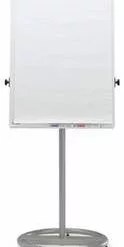 Maul Flipchart, H 1720-1960mm, Tafel HxB 1000x700mm, Magnethaftend, 2 Papierhalter, Ablageschale, Gestell Silber, 5 Rollen