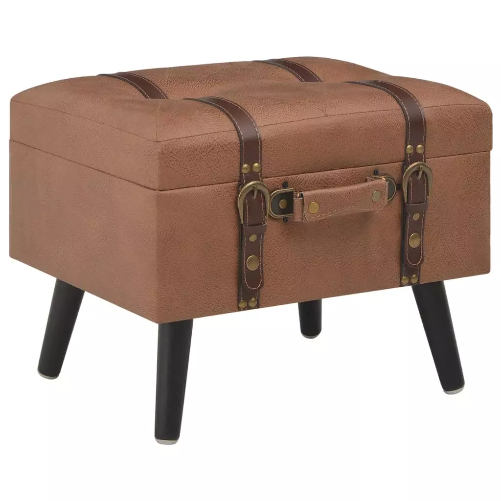 VidaXL Hocker Mit Stauraum 40 Cm Hellbraun Kunstleder 5 VidaXL Hocker Mit Stauraum 40 Cm Hellbraun Kunstleder – Bild 3