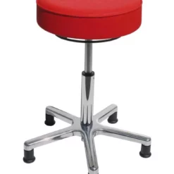 PROREGAL Klassischer Hocker Charlotte Mit Bodengleitern | Kunstlederpolsterung In Rot