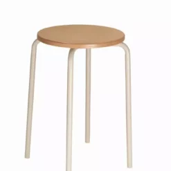 PROREGAL Stapelhocker Oakland | Holz-Buche | Gestell In Lichtgrau | Sitzhöhe: 60 Cm