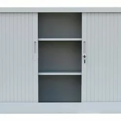 Lullmann Querrollladenschrank Sideboard Stahl Büro Aktenschrank Rolladenschrank Grau (HxBxT) 1050x1200x460 Mm 555130