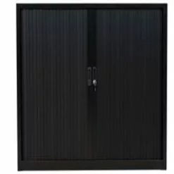 PROREGAL Rollladenschrank Weasel | 3 Ordernhöhen | HxBxT 135x120x46 Cm | Schwarz