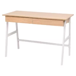 VidaXL Schreibtisch 110x55x75 Cm Eichenbraun Und Weiß