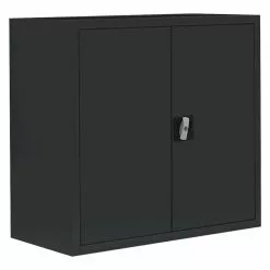 Lullmann Stahl-Aktenschrank Metallschrank Abschließbar Schwarz 750 X 800 X 383 Mm 530309