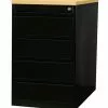 Lullmann Büro Standcontainer Bürocontainer Mit 4 Schubladen 75x46x79cm Schwarz/Ahorn 509502