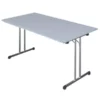 Lullmann Klapptisch Besprechungstisch Kantinentisch Verkaufstisch Schreibtisch 160 X 80 Cm Gestell Chrom / Platte Lichtgrau 350620