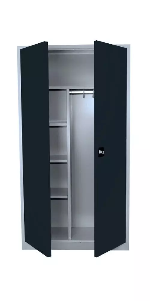 Lullmann Spind Mehrzweckschrank Kleiderschrank Mit Flügeltüren 1950 X 925 X 422 Mm Lichtgrau/anthrazit 3 Lullmann Spind Mehrzweckschrank Kleiderschrank Mit Flügeltüren 1950 X 925 X 422 Mm Lichtgrau/anthrazit