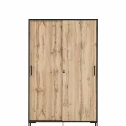 Null Möbelpartner Schiebetürenschrank Panda | HxBxT 165x100x41 Cm |Eiche Von PROREGAL